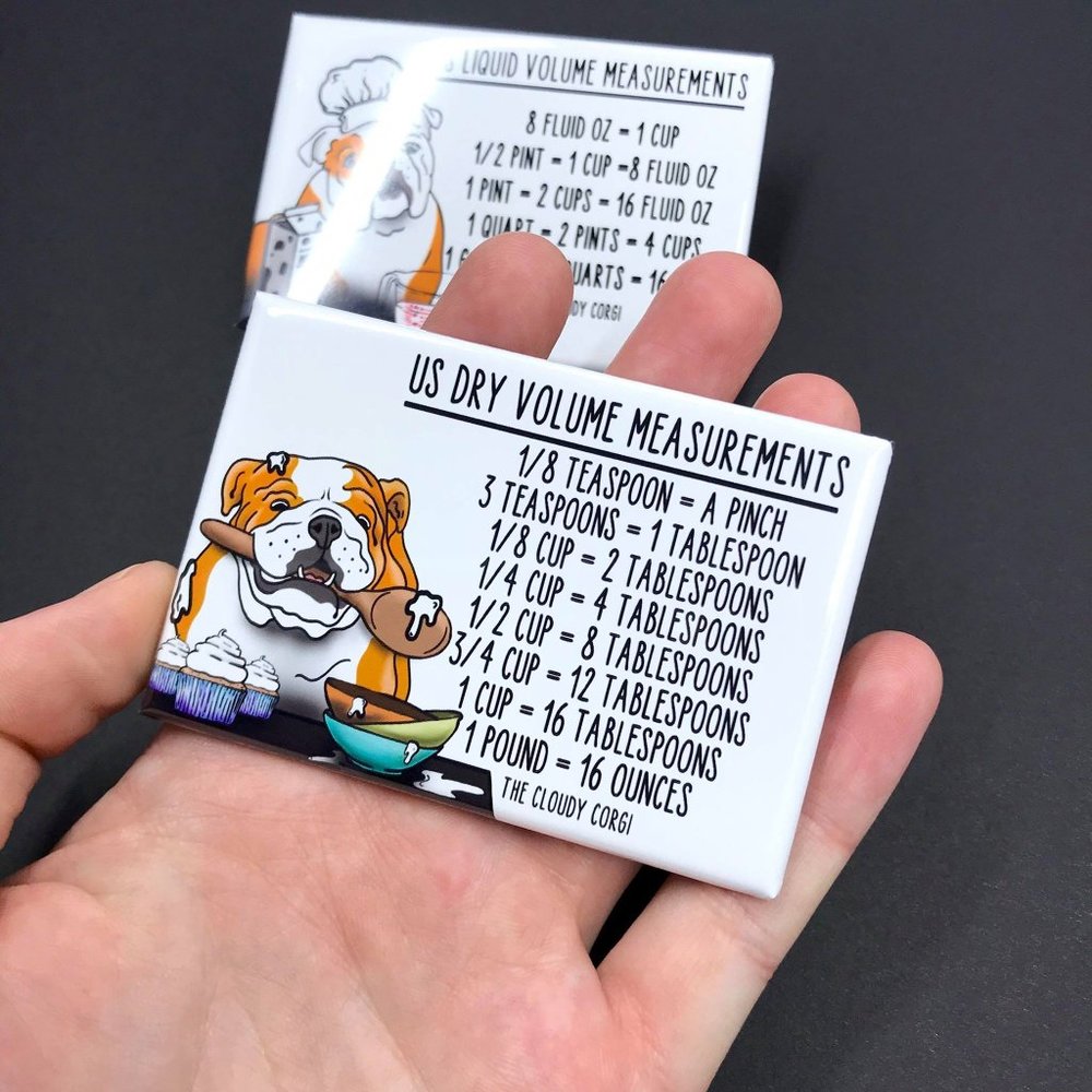 English Bulldog Kitchen Measuring Chart Magnet Set - Picture 6 of 6